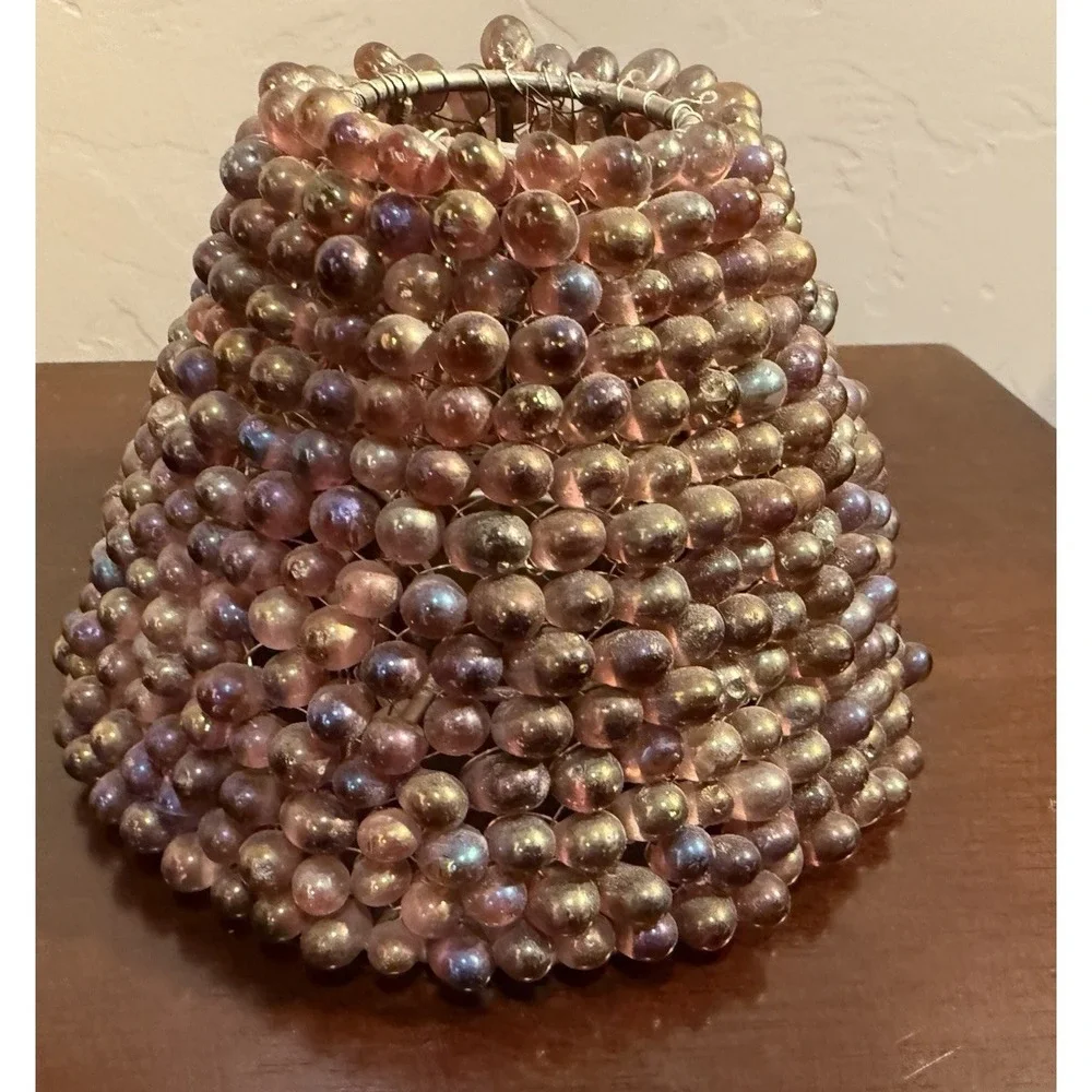 Purple Iridescent Art Deco Beaded Sconce Chandelier Candelabra Lamp Shade
